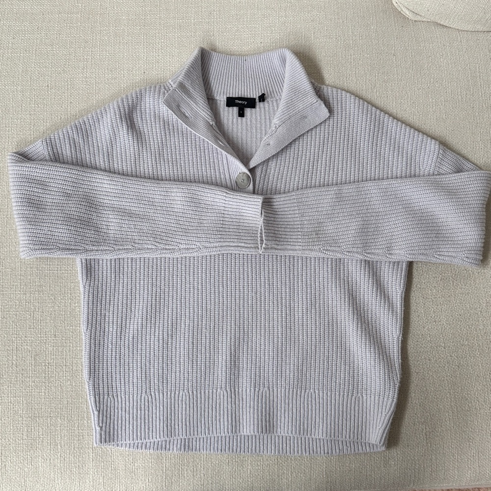 Theory Light Gray Knit Sweater